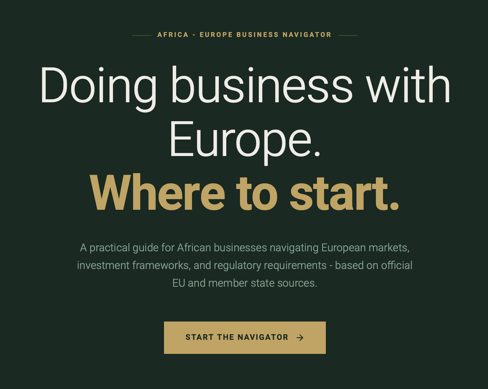 Africa-Europe Business Navigator concept preview